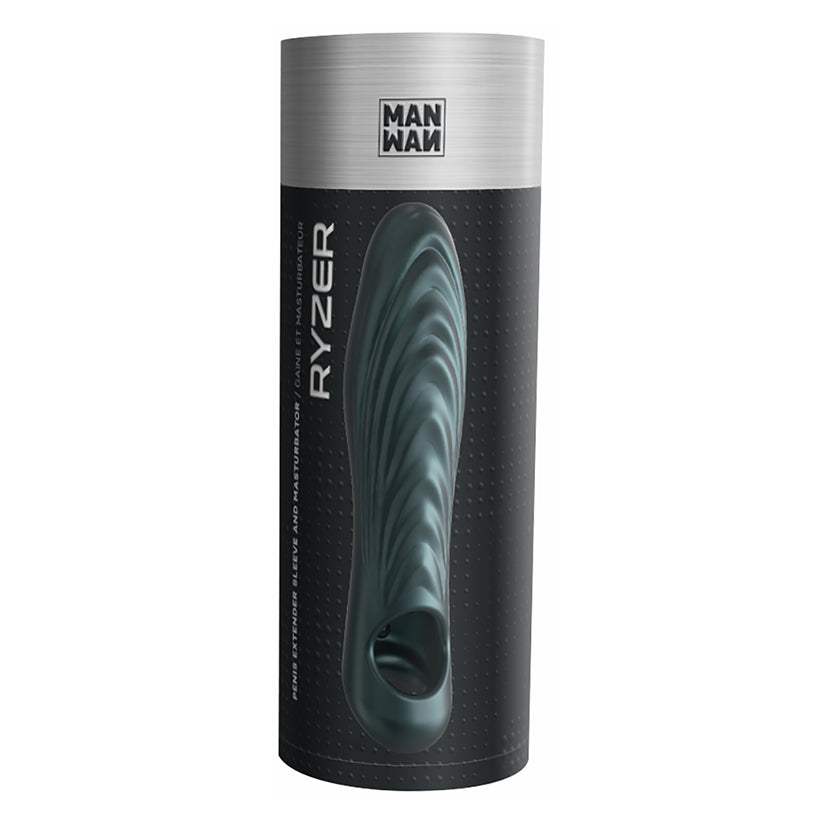 Man Wan Ryzer Penis Extender and Soft Mastubating Sleeve-Pine Grey