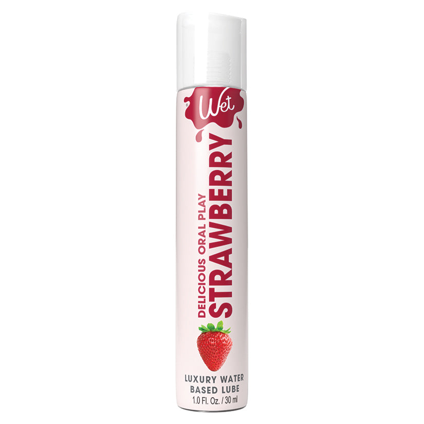 Wet Delicious Oral Play Strawberry Waterbased Flavored Lubricant 1oz