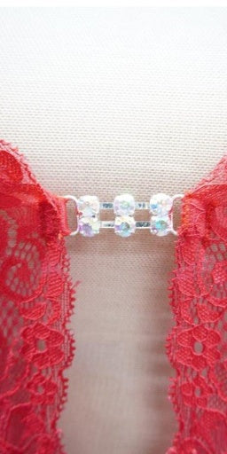 JEWELED FRONT HALTER TEDDY