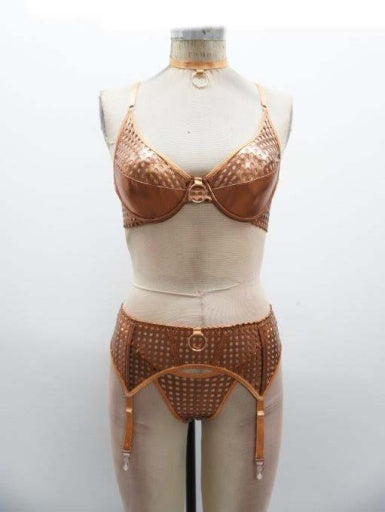 PRECIOUS METALS FETISH BRA SET