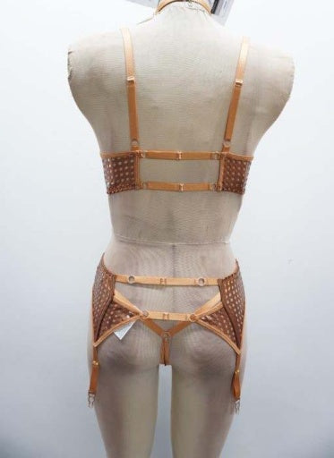 PRECIOUS METALS FETISH BRA SET