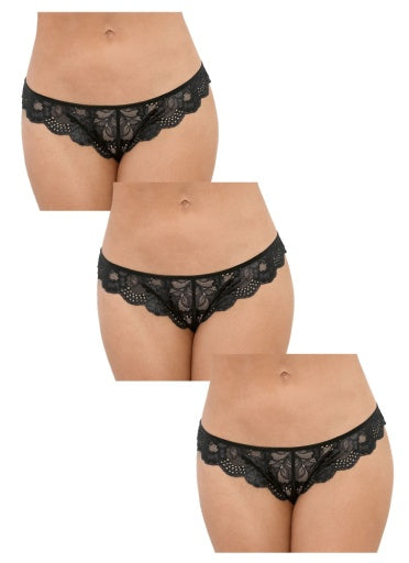 3 PACK CROCHLESS TANGA