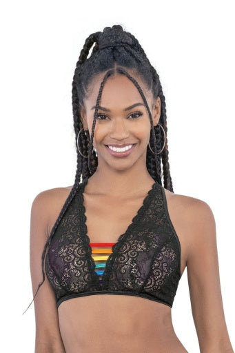 *72183-PRIDE TOP W/BLACK LACE